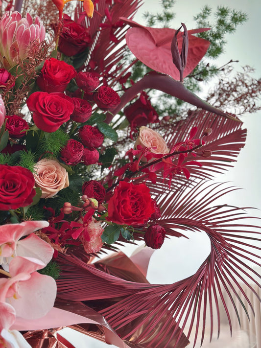 Grand Opening Flower Stand (Premium) - Red Color theme