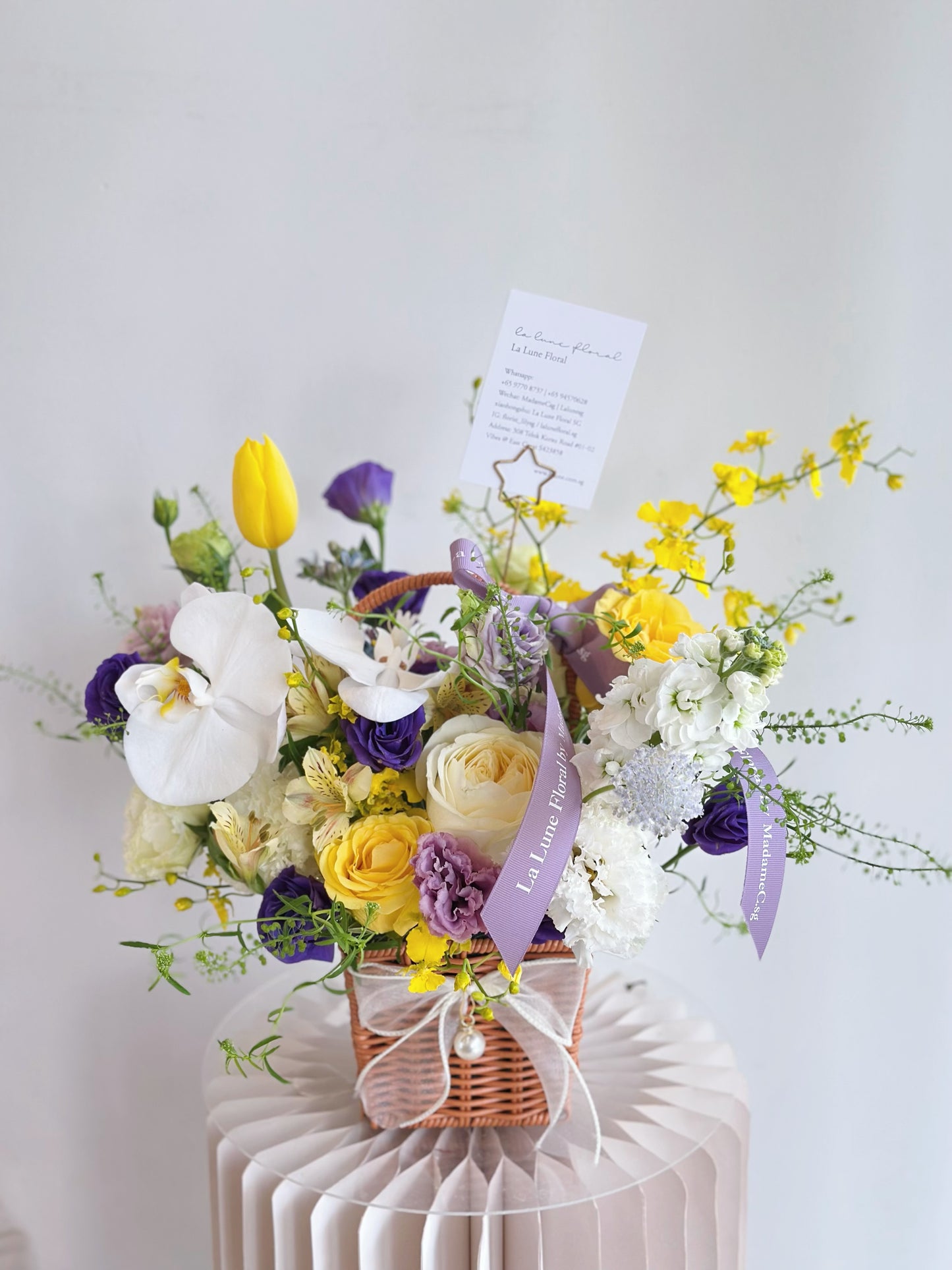 Midnight In Paris【Flower Basket】- Purple & Yellow Color Theme