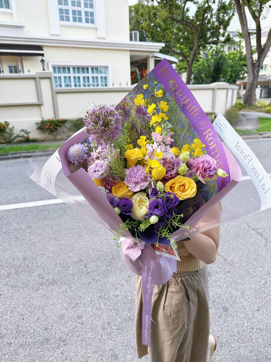 Midnight In Paris - Omakase(Florist Choice)Purple & Yellow Theme【Size Deluxe】
