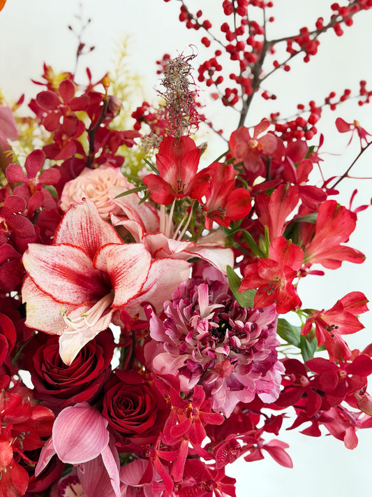 2026🧧CNY Fresh Flower Box - 「花开富贵」Hua Kai Fu Gui ❤️Red&Pink Theme