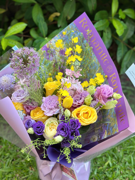 Midnight In Paris - Omakase(Florist Choice)Purple & Yellow Theme【Size Deluxe】