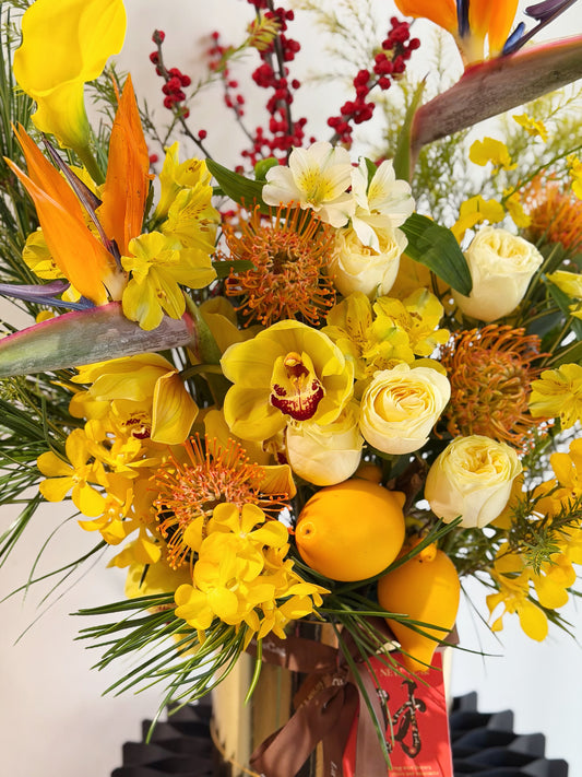 2026🧧CNY Fresh Flower Box - 「金银满屋」Jin Yin Man Wu💛Yellow&OrangeTheme
