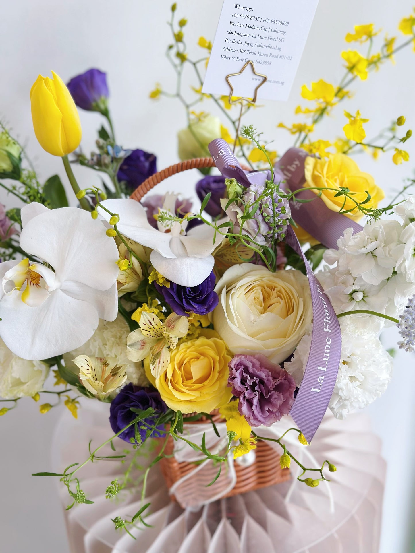 Midnight In Paris【Flower Basket】- Purple & Yellow Color Theme