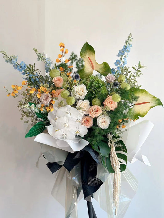 Grand Opening Flower Stand (Luxury) - Green & White theme