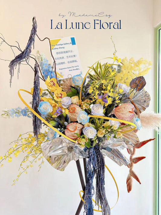 Grand Opening Flower Stand (Grand) - Blue & Yellow Theme