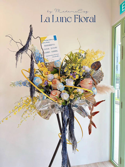 Grand Opening Flower Stand (Grand) - Blue & Yellow Theme