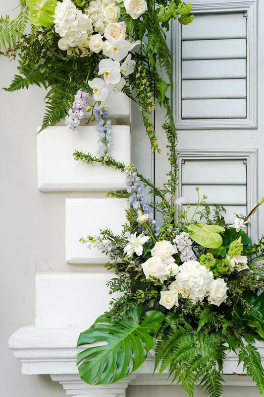 Wedding & ROM at Flutes Singapore - Summer Dream Green & White Color Theme