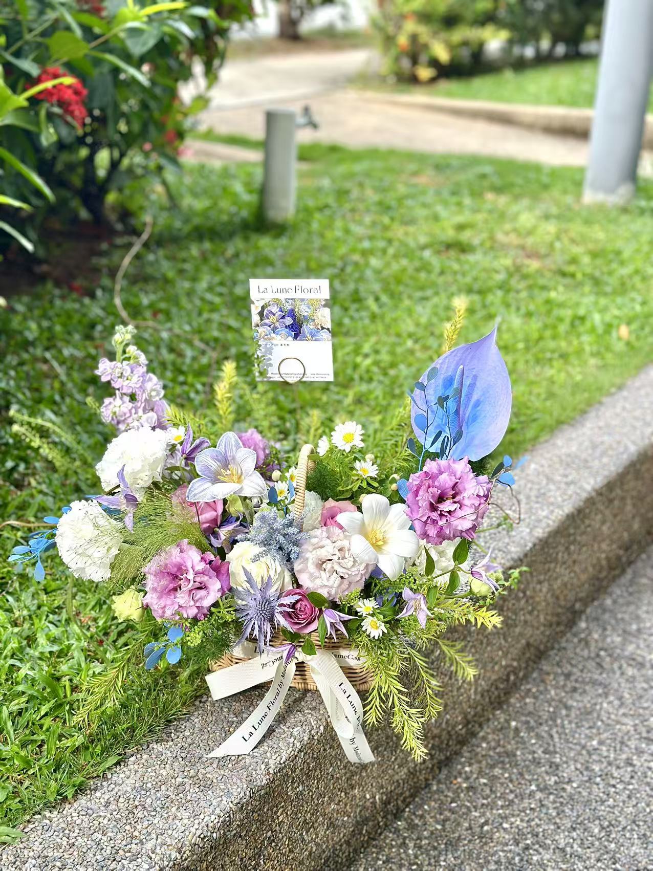 Midnight In Paris【Flower Basket】- Purple & Blue Color Theme