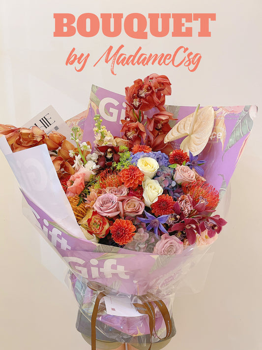 XXL Premium Bouquet - Florist Choice Blue/Orange Colour Tone