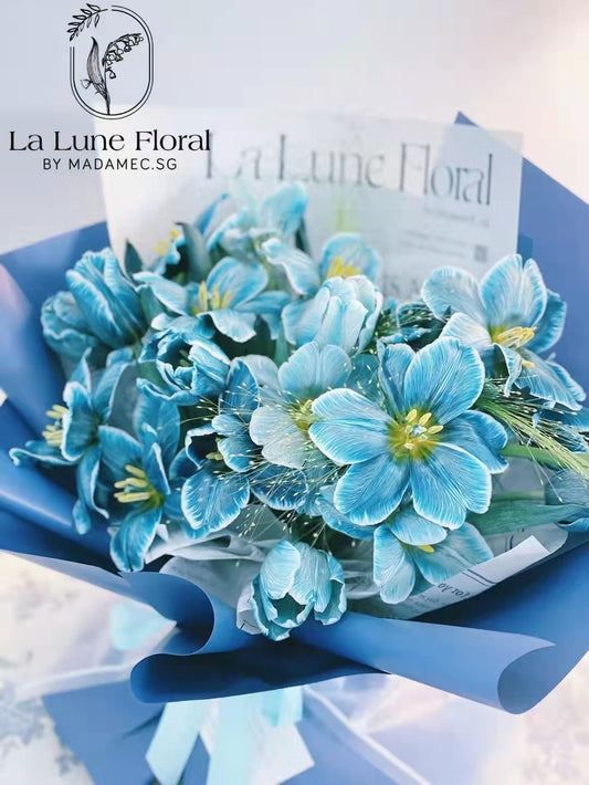 Midnight Blue Tulip bouquet (19 stk )