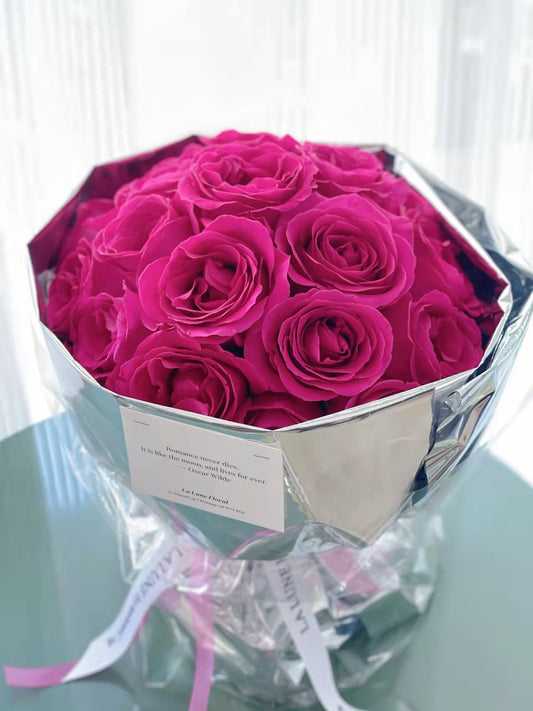 Rose Hot Pink Floyd bouquet (19 stk)