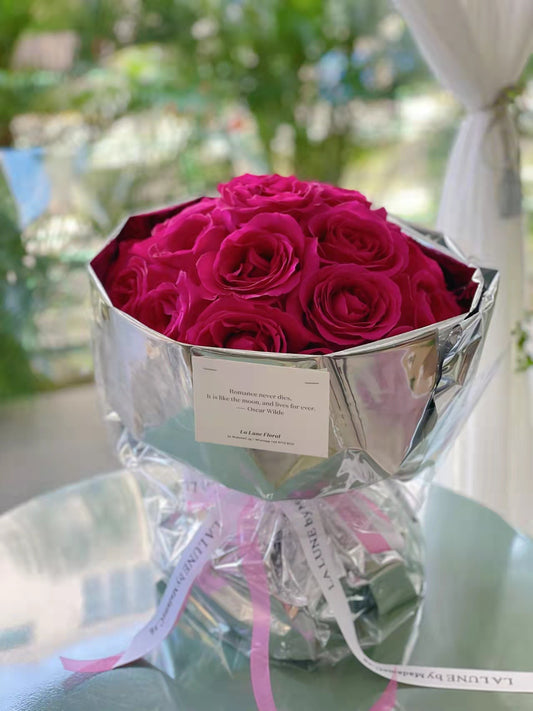 Rose Hot Pink Floyd bouquet (19 stk)