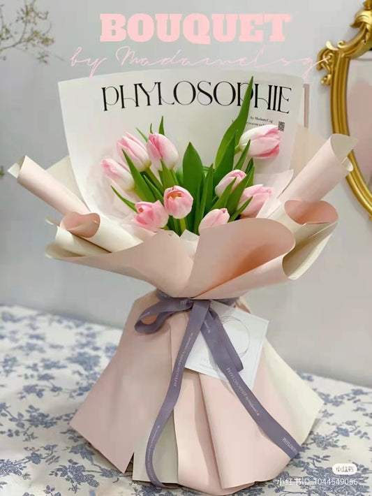 Dynasty Pink Tulip Bouquet ( 9 stk)