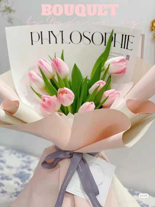 Dynasty Pink Tulip Bouquet ( 9 stk)