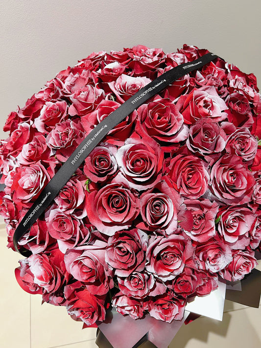 Aurora Silver Painted Red Roses Bouquet