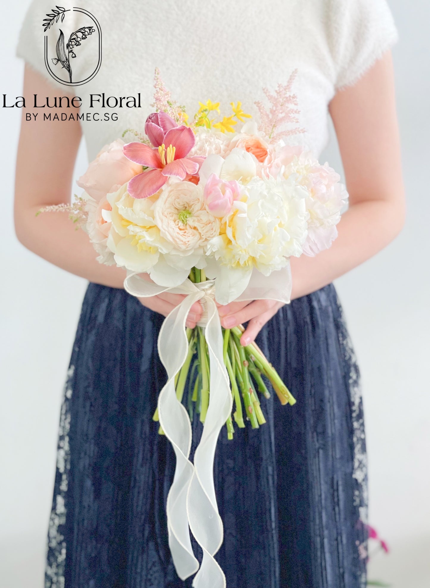 Romance - Peonies & Austin Roses Bridal Bouquet