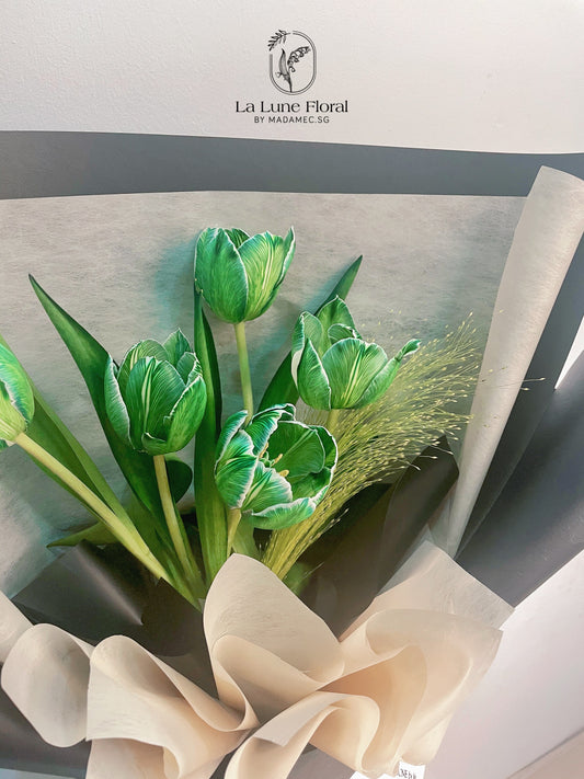 【Scottish Green】Dyed Color Tulips Bouquet(5 stk)