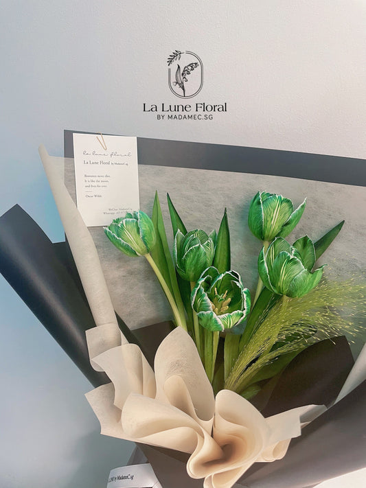 【Scottish Green】Dyed Color Tulips Bouquet(5 stk)
