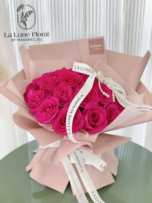 Rose Hot Pink Floyd bouquet (33 stk)