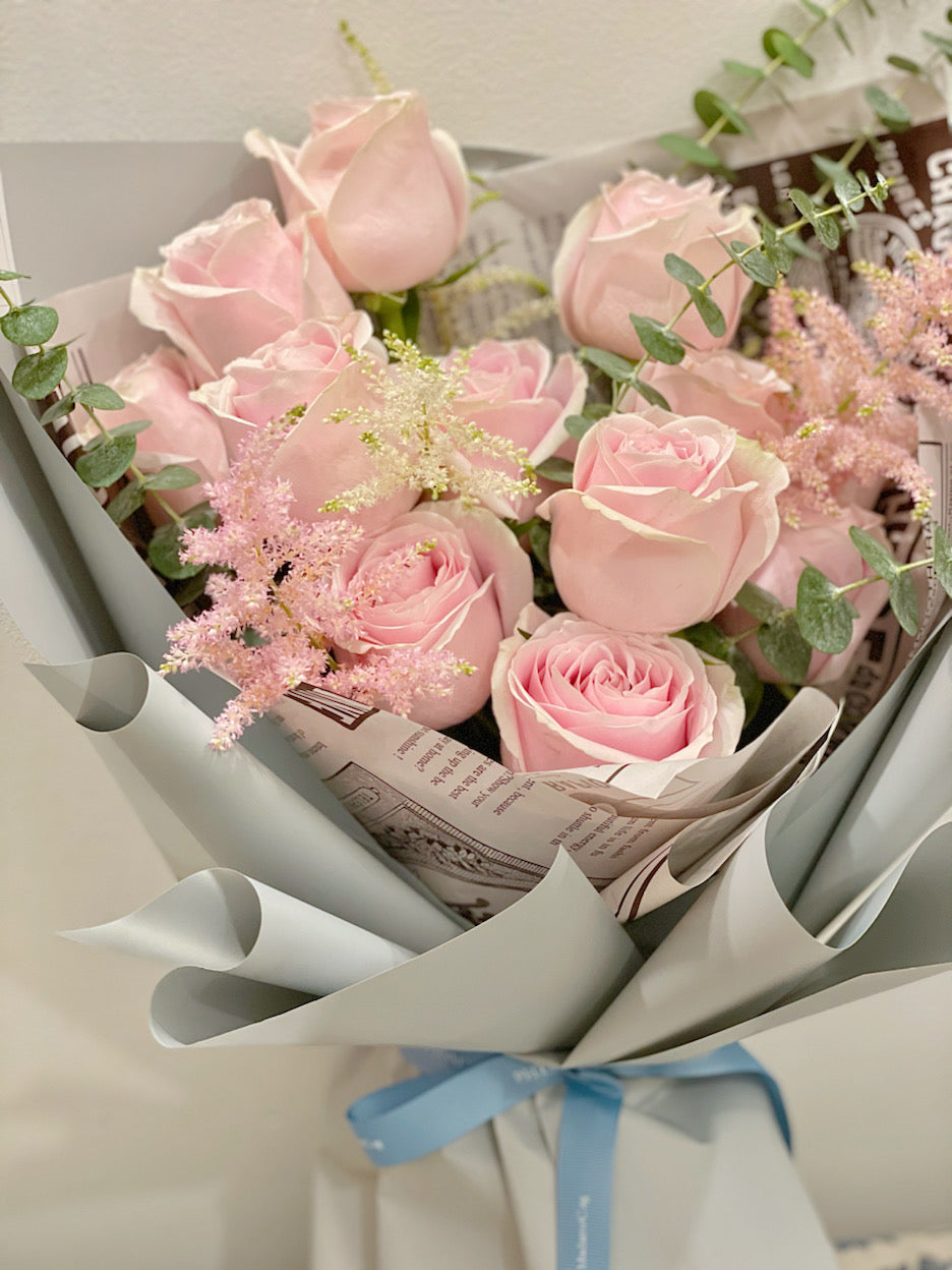 Pinky Roses Bouquet (13 stk)