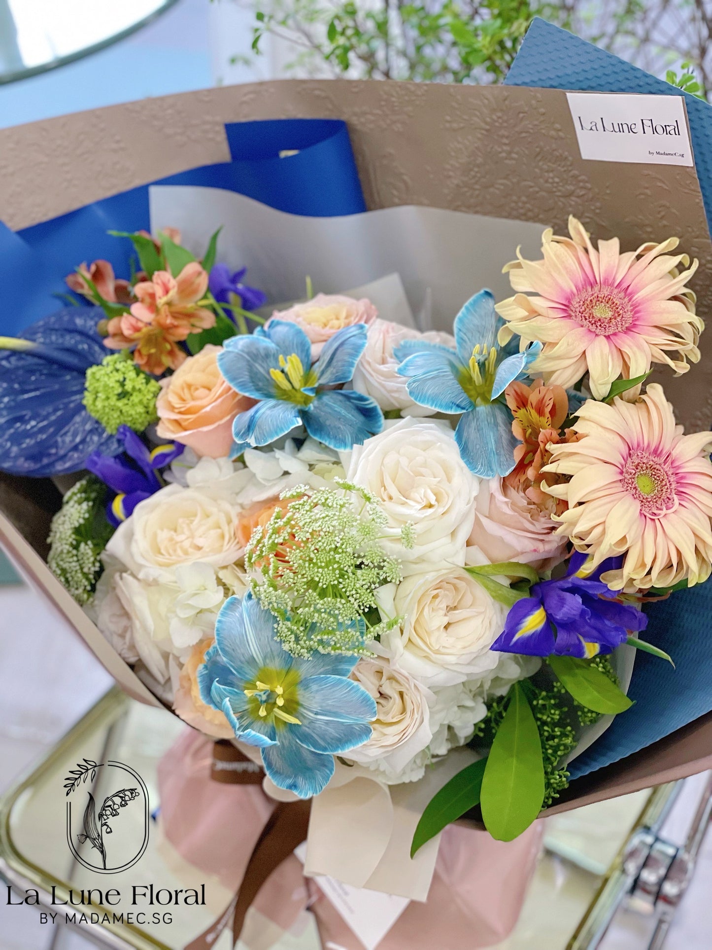 「The Starry Night」【Size L】 - Omakase(Florist Choice)Blue & White Theme