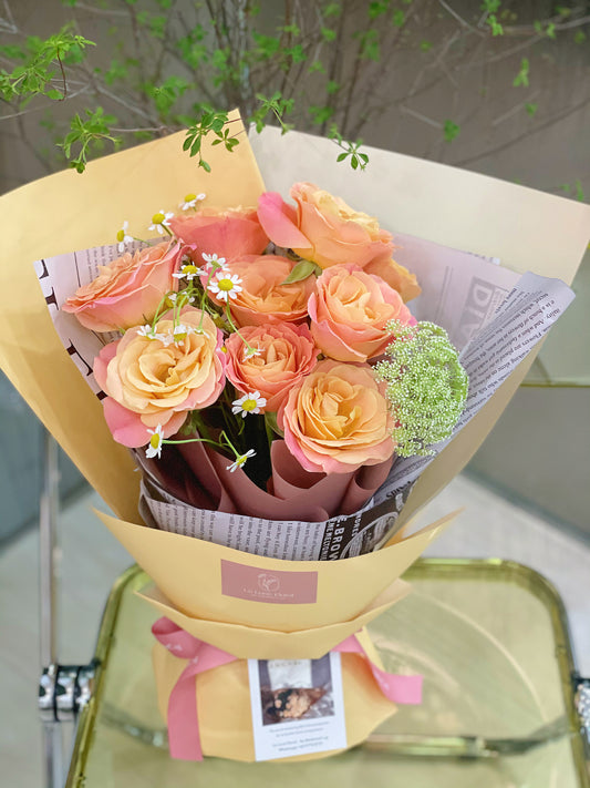 Miss Piggy Roses Bouquet ( 8 stk )