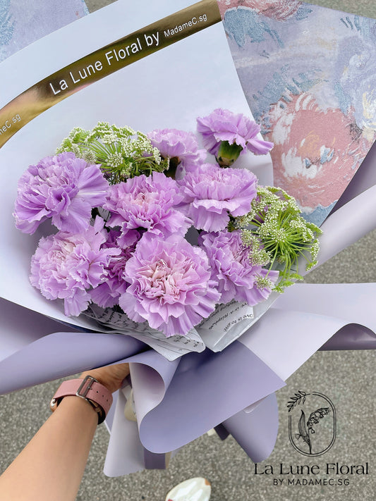 Columbia Carnation Bouquet ——Elegance Purple(11 stk)