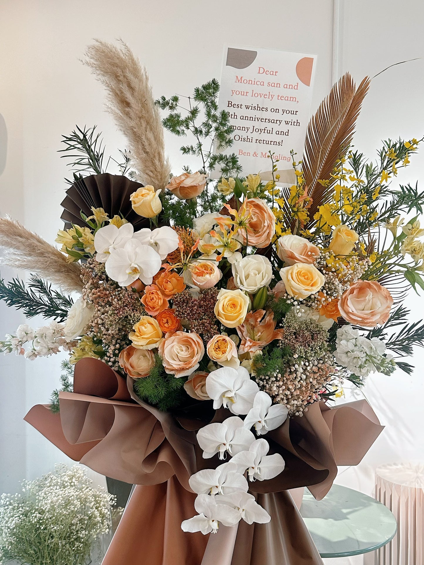 Grand Opening Flower Stand (Premium） - Milk Tea Color theme