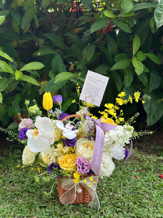 Midnight In Paris【Flower Basket】- Purple & Yellow Color Theme