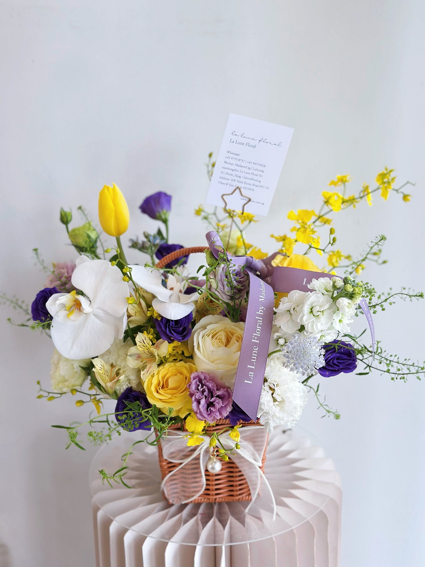 Midnight In Paris【Flower Basket】- Purple & Yellow Color Theme