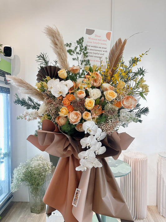 Grand Opening Flower Stand (Premium） - Milk Tea Color theme