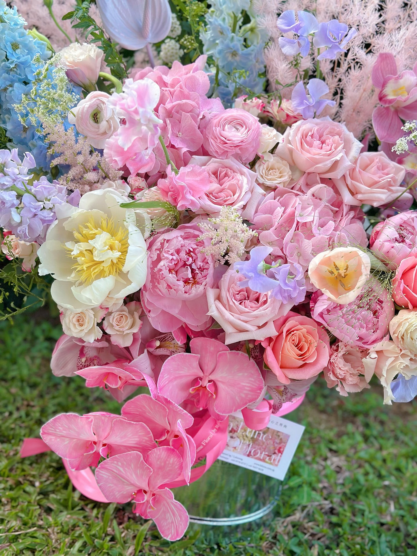 【All For Love】XXL Flower Box - Omakase Floist choice Pink&light blue color theme