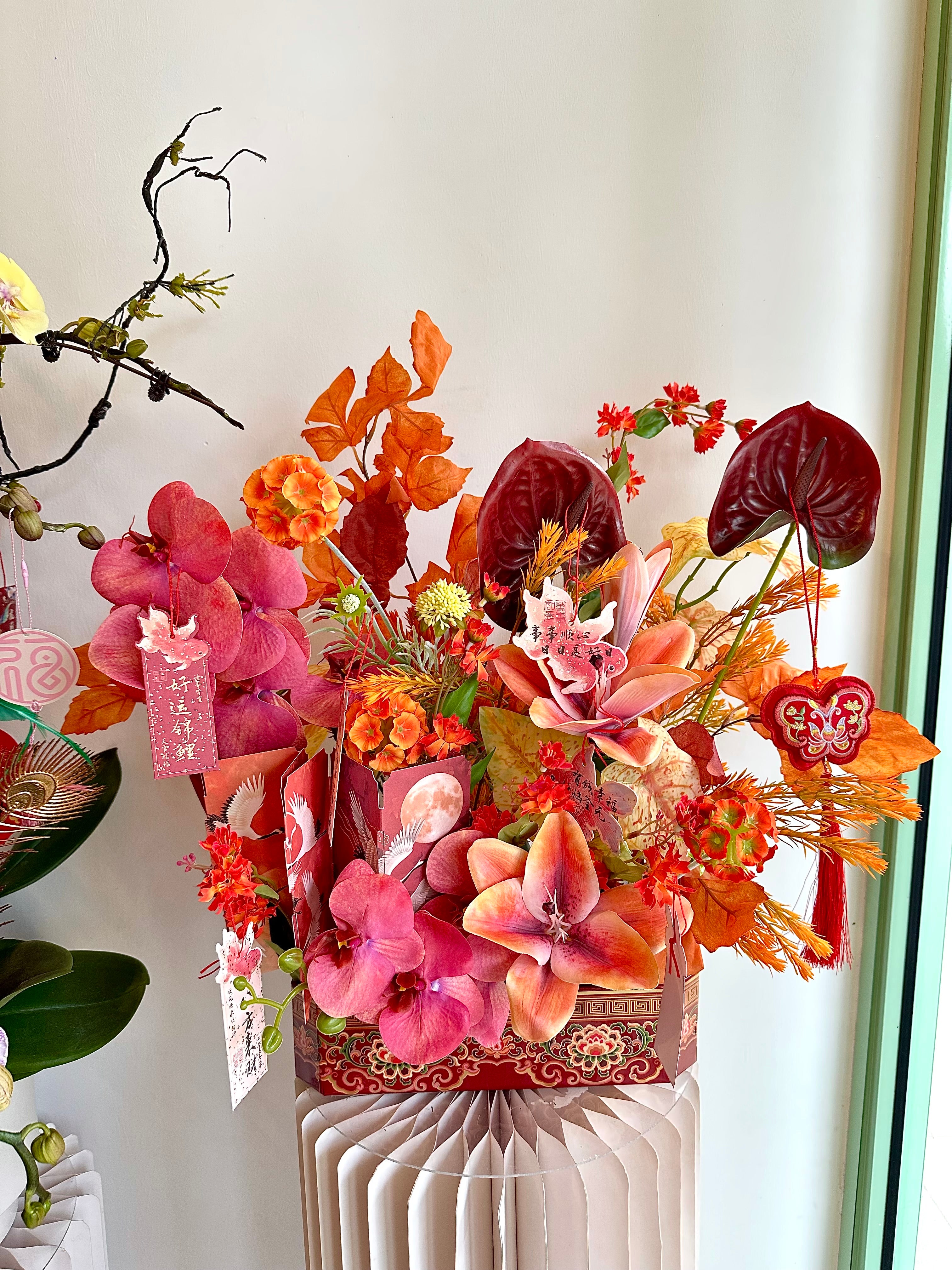Cheng Ru 2026 CNY Artificial Flower Box - Cheng Xin Ru Yi称心如意 – La Lune Floral SG