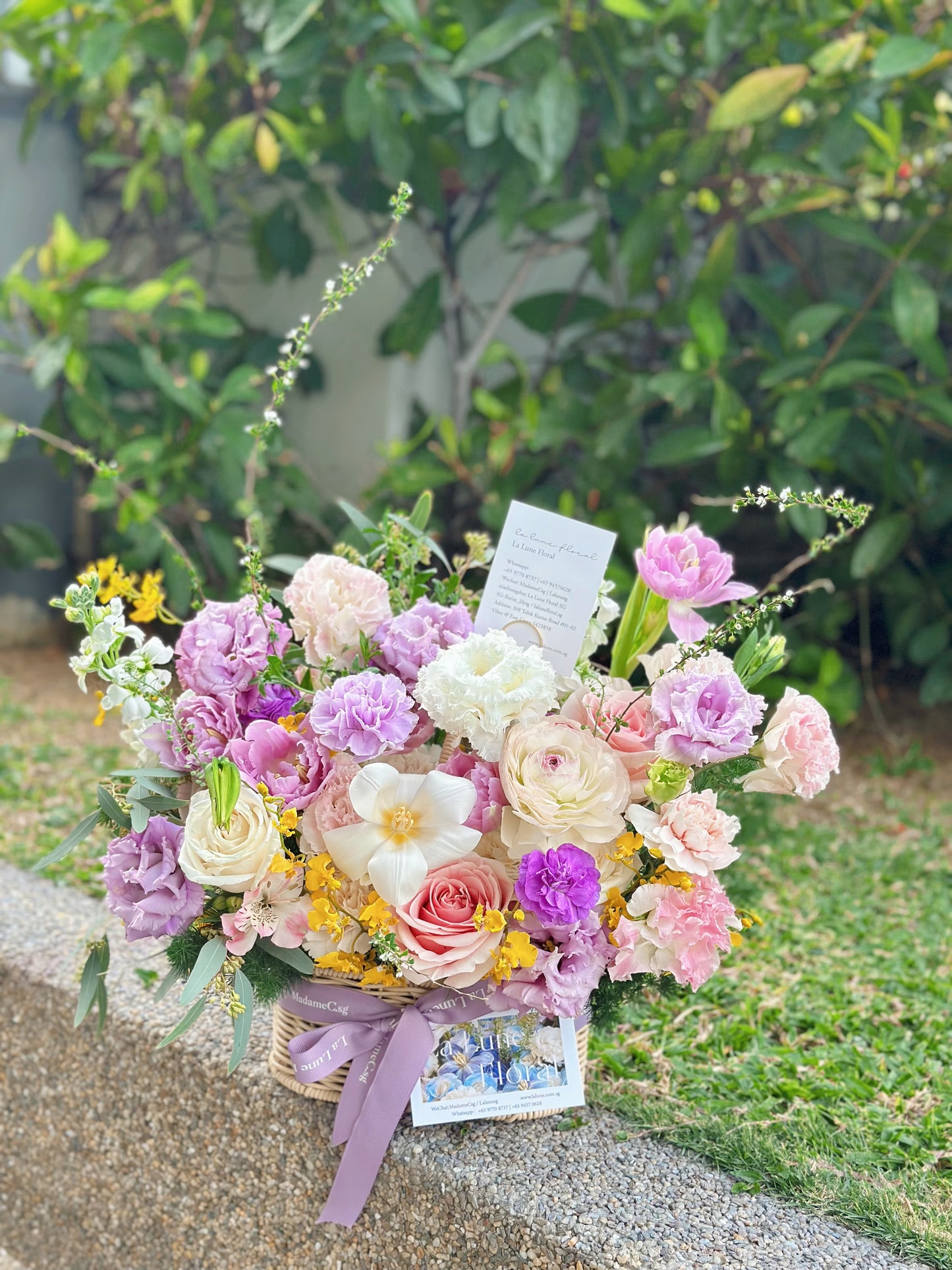 Midnight In Paris【Flower Basket】- Purple & Pink Color Theme