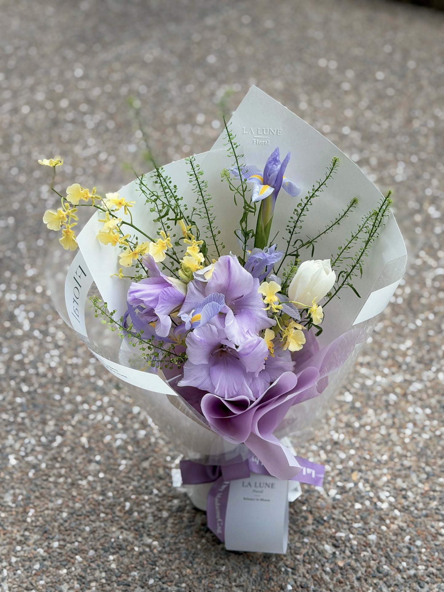 「Midnight In Paris」【Size Petite】 - Omakase(Florist Choice) Lilac & Yellow Theme