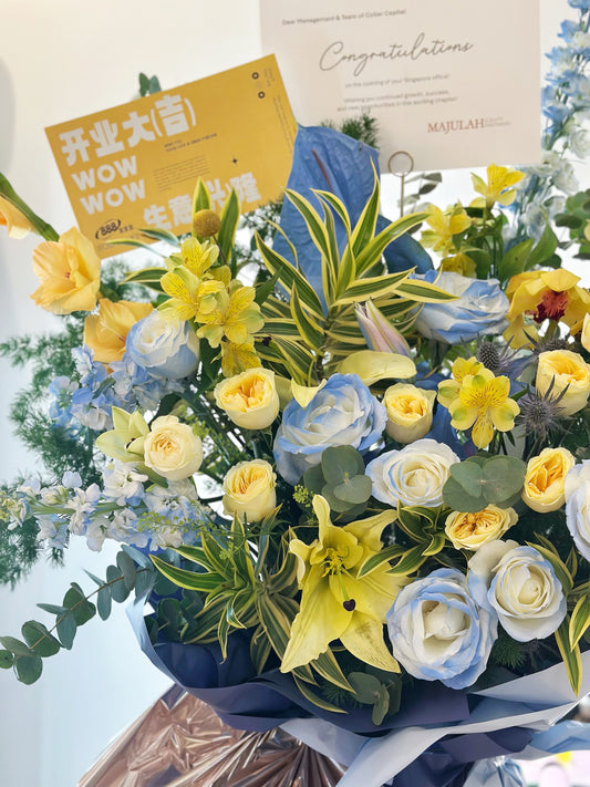 Grand Opening Flower Stand (Classic） - Blue & Yellow Theme