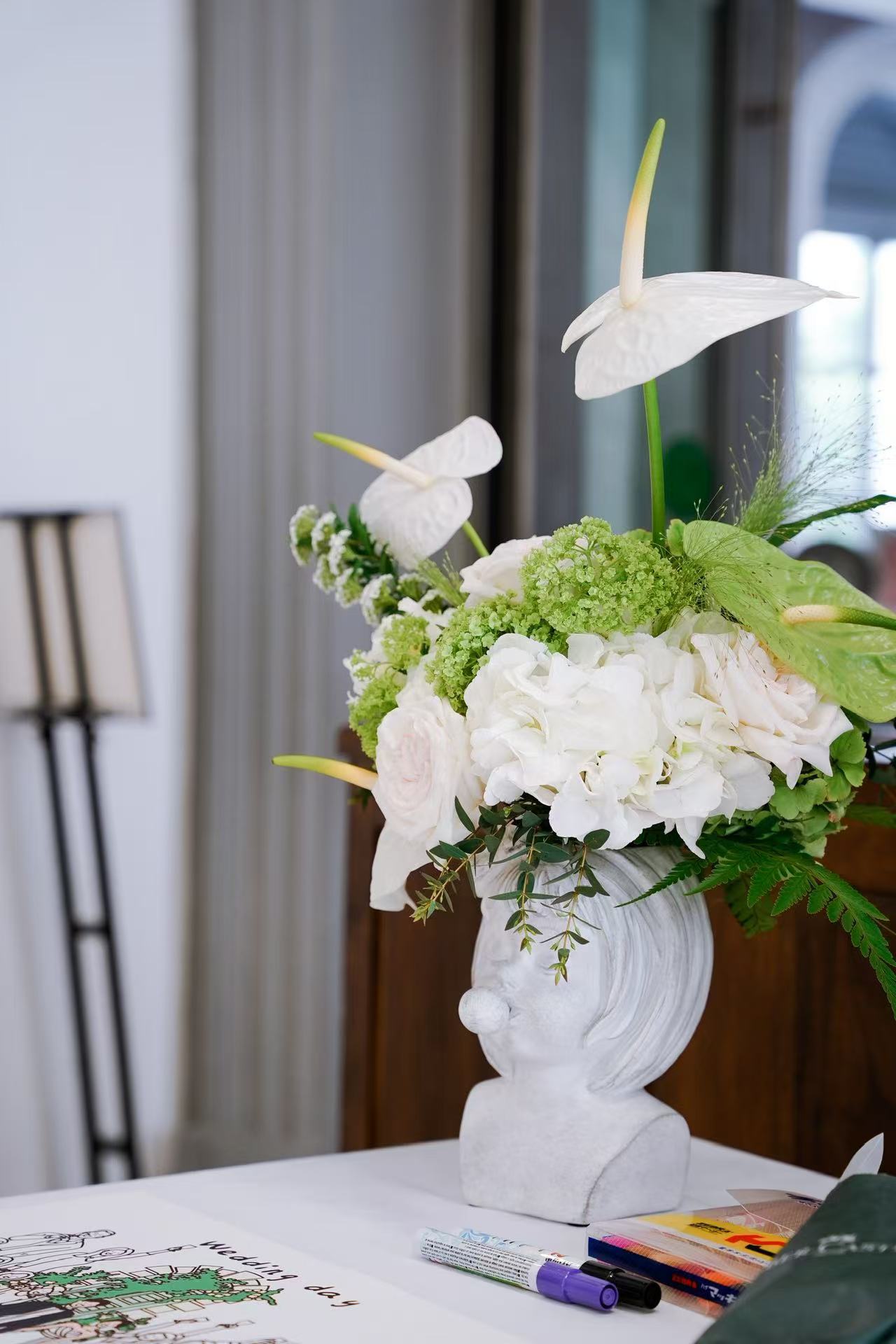 Wedding & ROM at Flutes Singapore - Summer Dream Green & White Color Theme