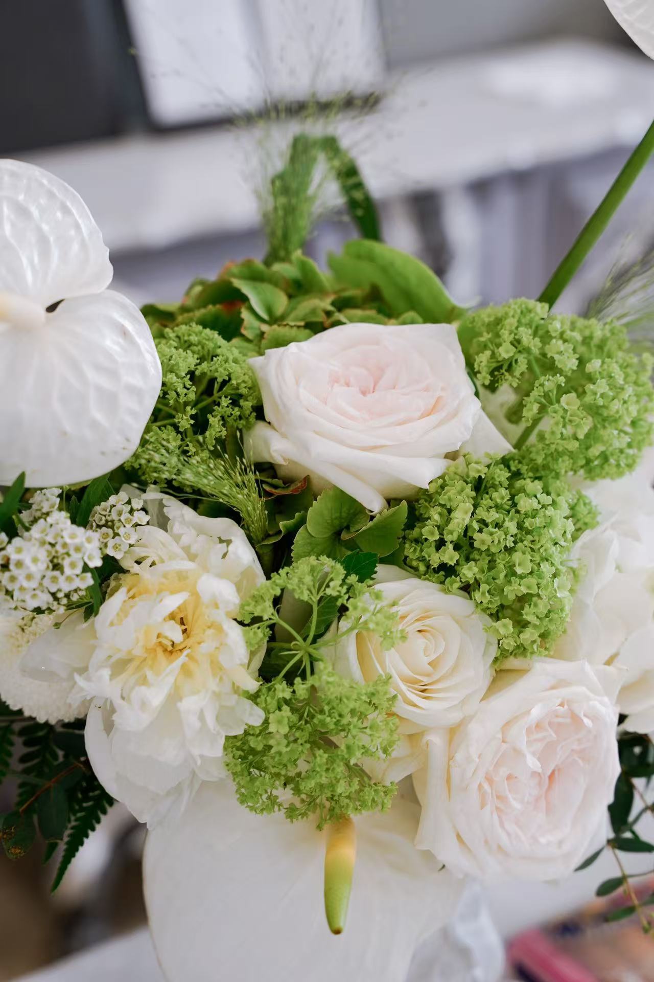 Wedding & ROM at Flutes Singapore - Summer Dream Green & White Color Theme