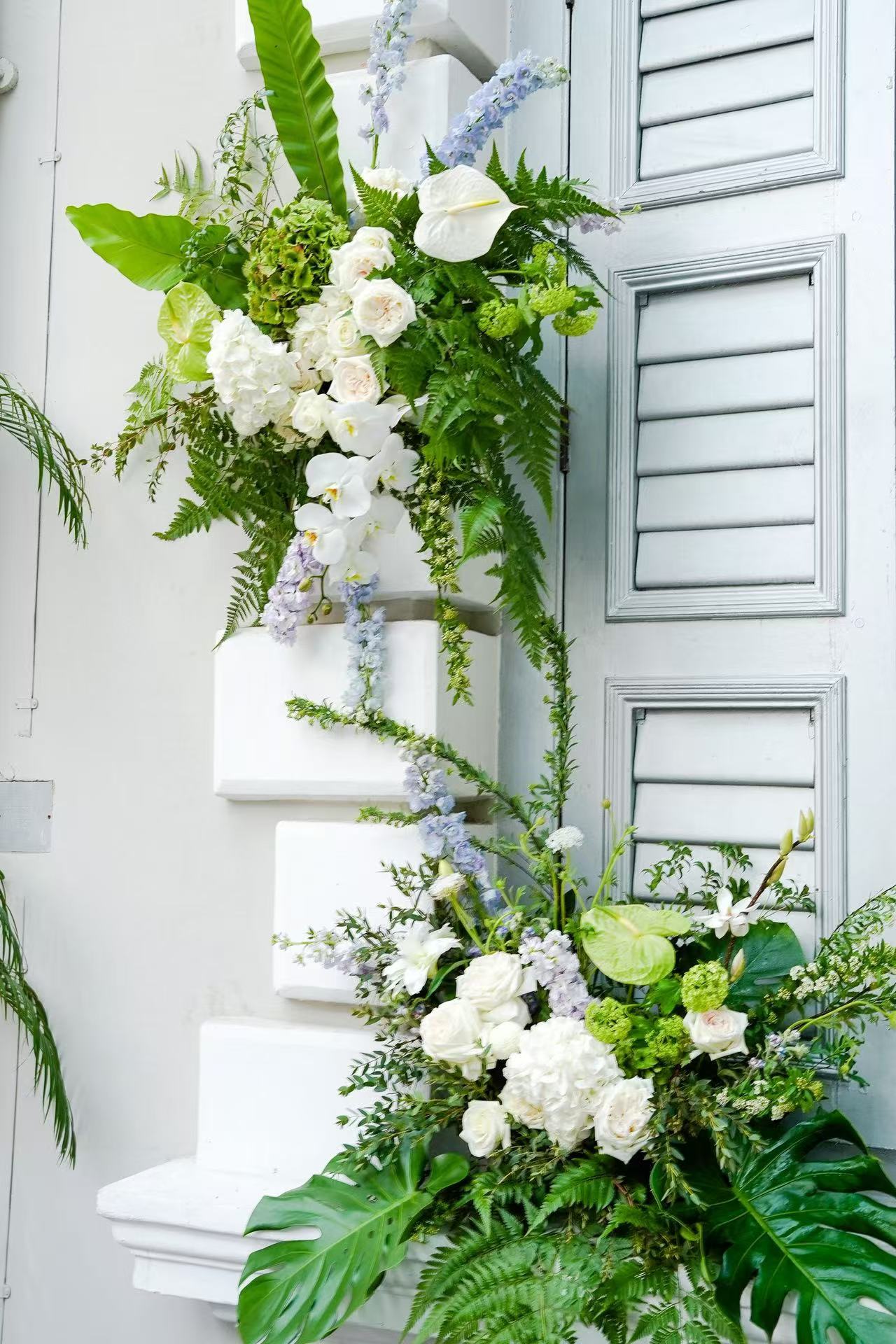 Wedding & ROM at Flutes Singapore - Summer Dream Green & White Color Theme