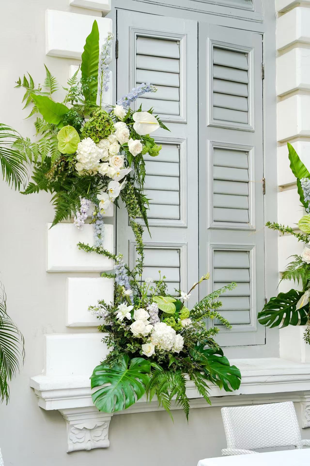 Wedding & ROM at Flutes Singapore - Summer Dream Green & White Color Theme