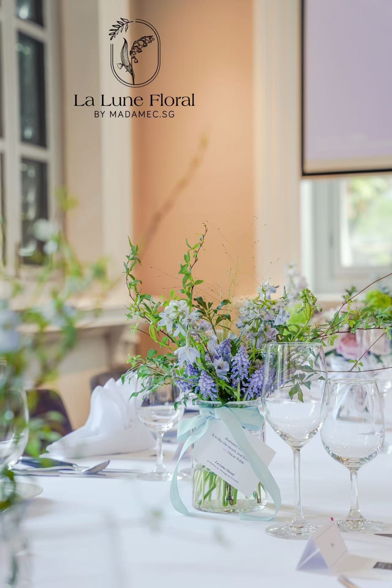 Wedding & ROM at Flutes Singapore - Summer Dream Green & White Color Theme