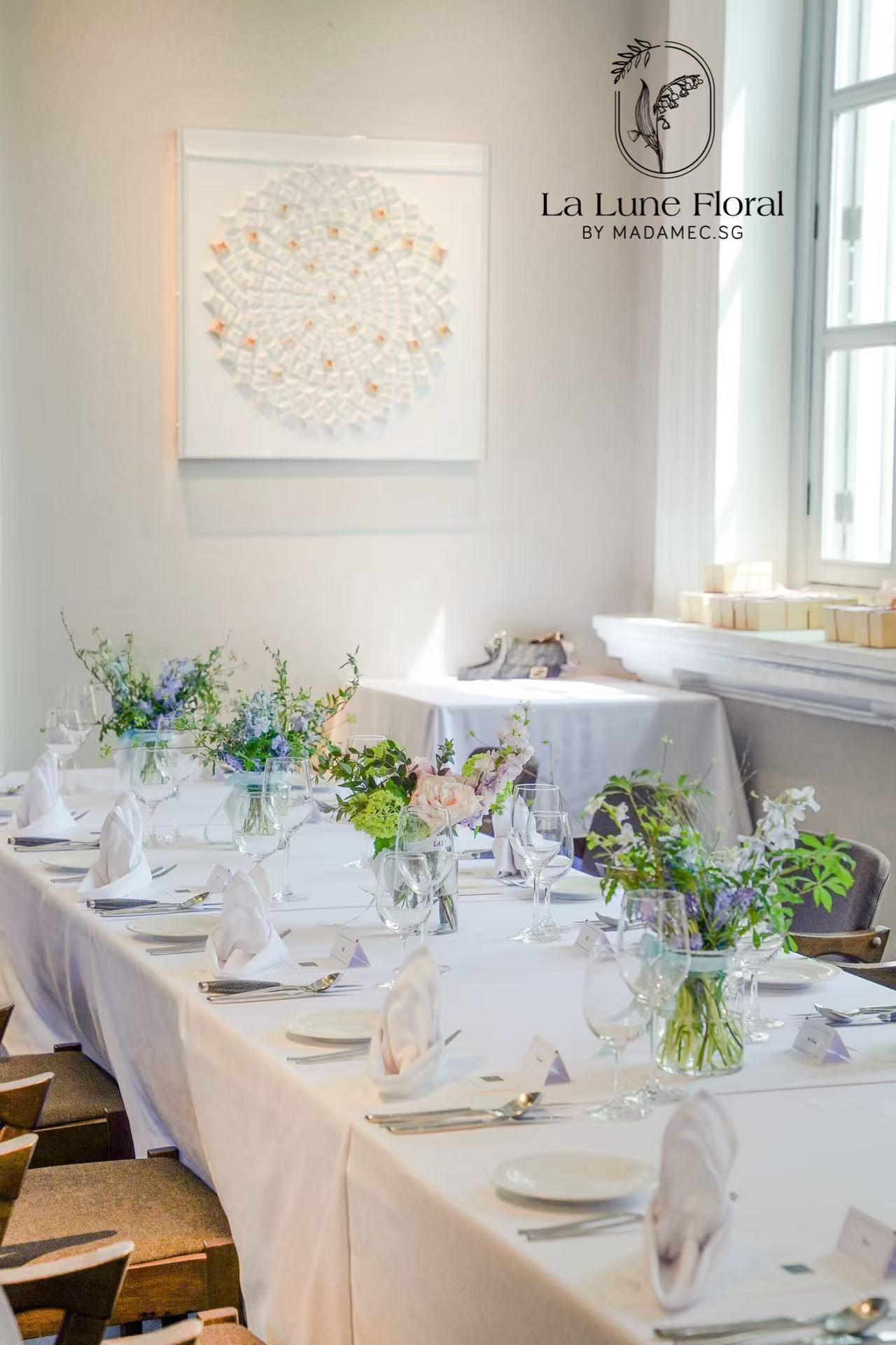 Wedding & ROM at Flutes Singapore - Summer Dream Green & White Color Theme