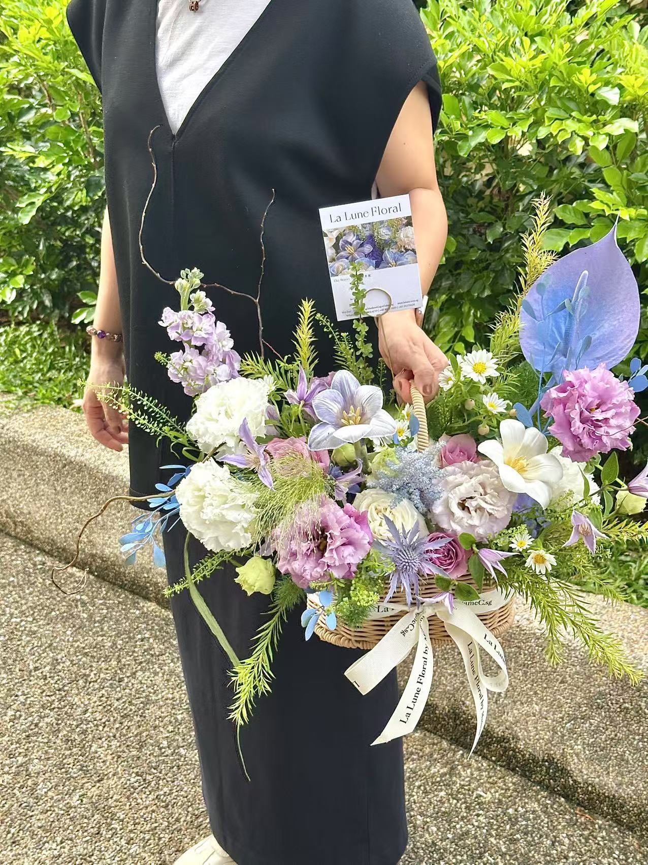 Midnight In Paris【Flower Basket】- Purple & Blue Color Theme