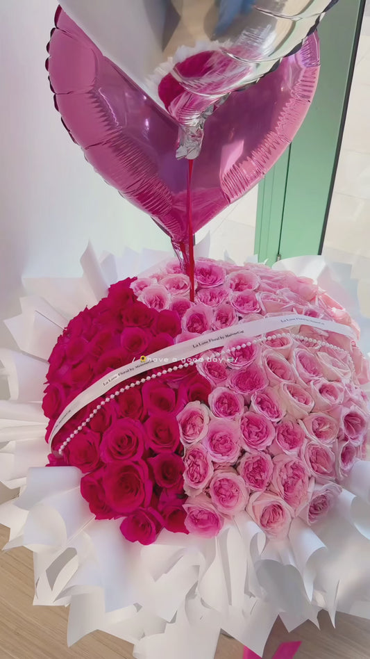 💞 Pink Ombre Dream – 99 Roses Signature Bouquet